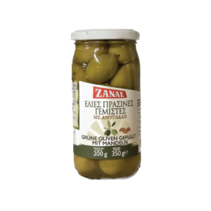 ZANAE GREEN STUFFED OLIVES WITH ALMOND JAR 200GR