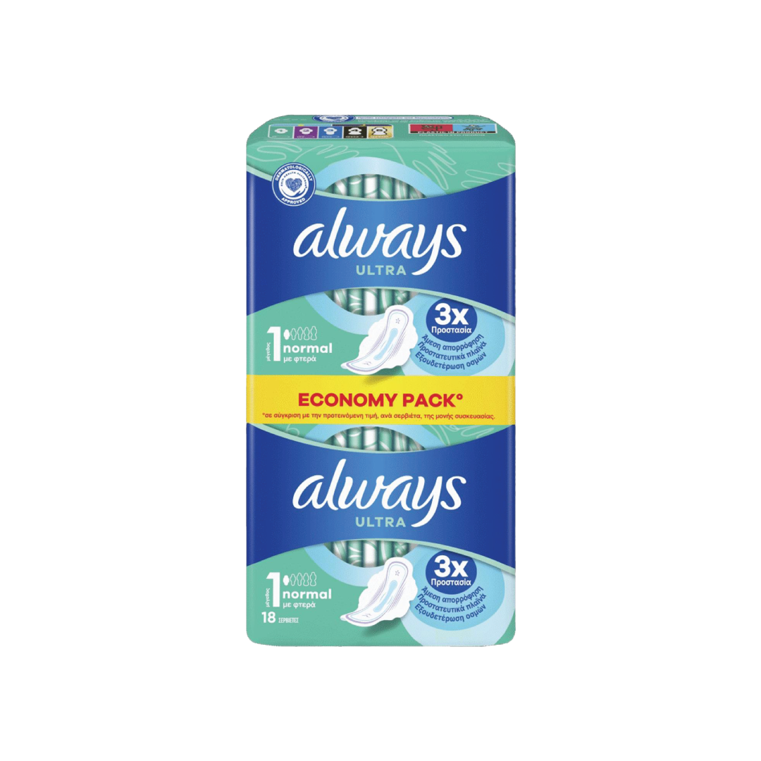 ALWAYS ULTRA NORMAL ΣΕΡΒΙΕΤΕΣ 18 ΤΕΜΑΧΙΑ