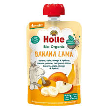 HOLLE fruit puree with banana/apple/mango 6+ months 100gr