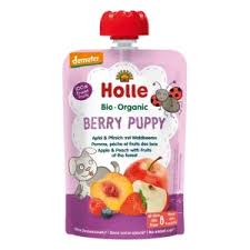 HOLLE fruit puree with apple/peach/forest fruits 100gr
